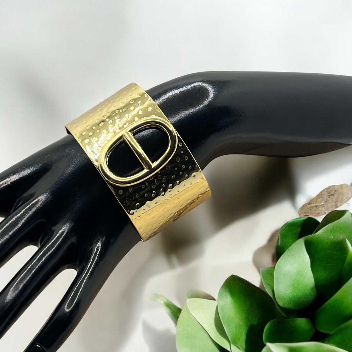 Bracelet JONC Large élégant mode - Acier Inoxydable en Doré ou en Argenté