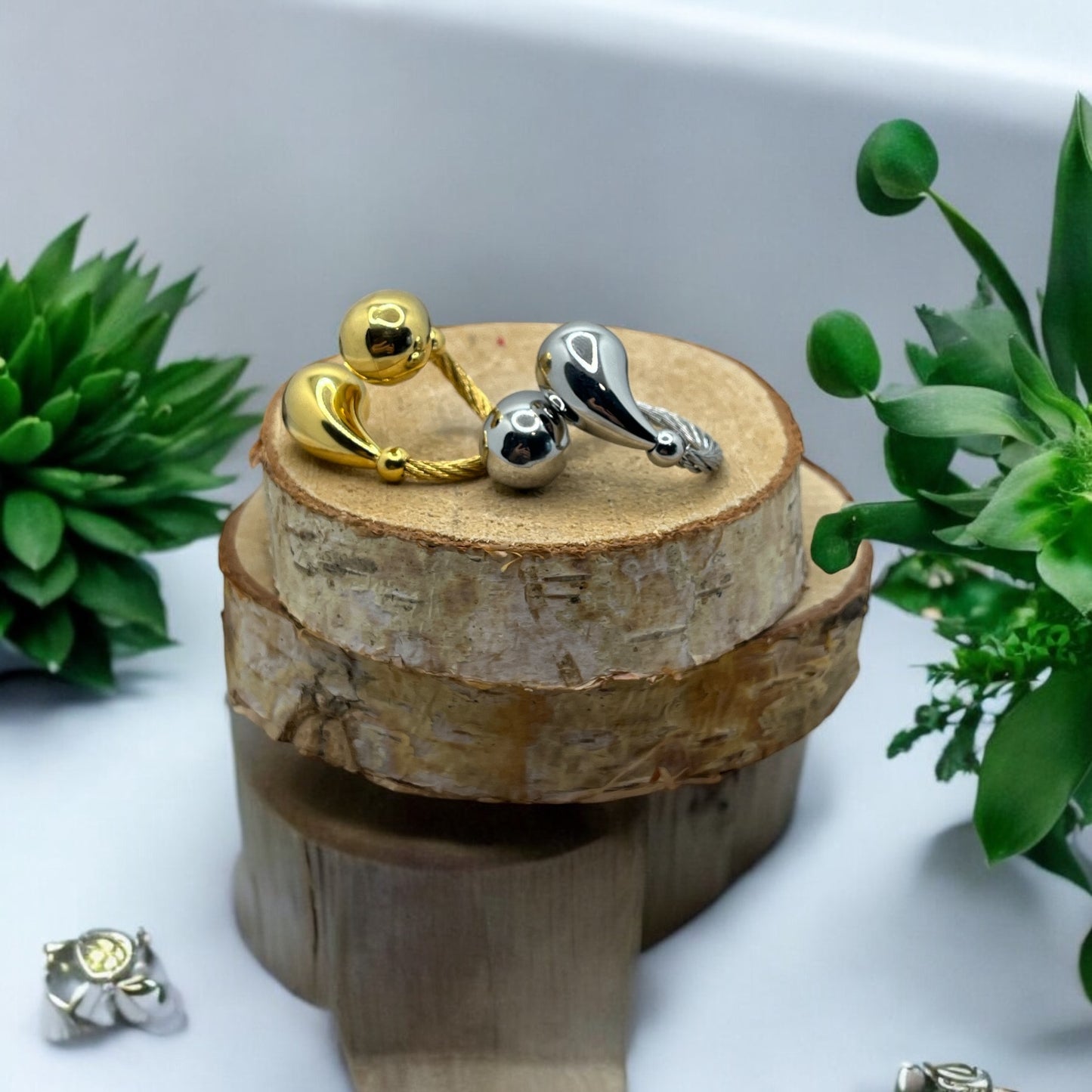 Bague réglable élégante mode - Acier inoxydable - Doré ou en Argenté
