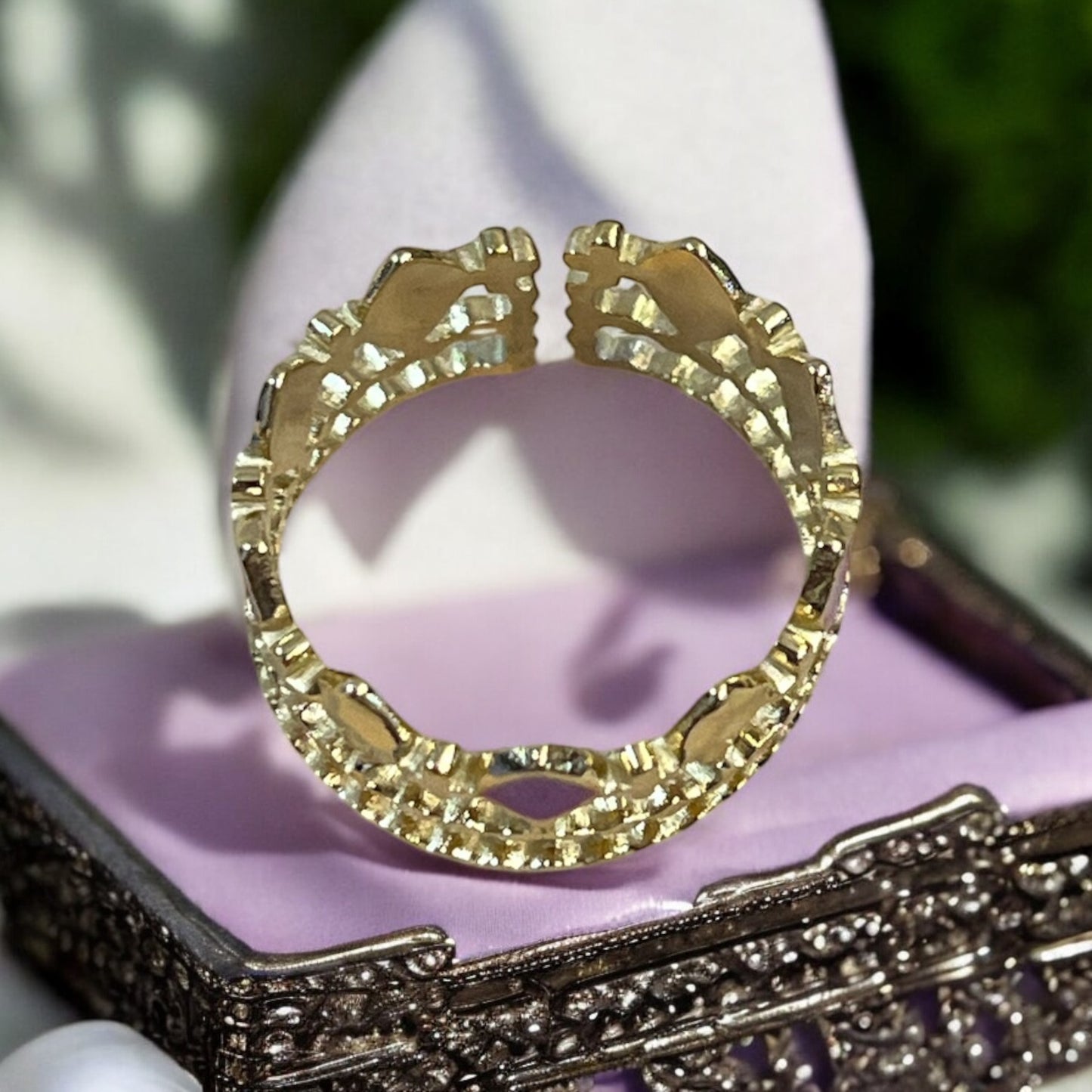 Bague Femme Chic Mode Ornés de strass de couleur violet - Acier inoxydable doré