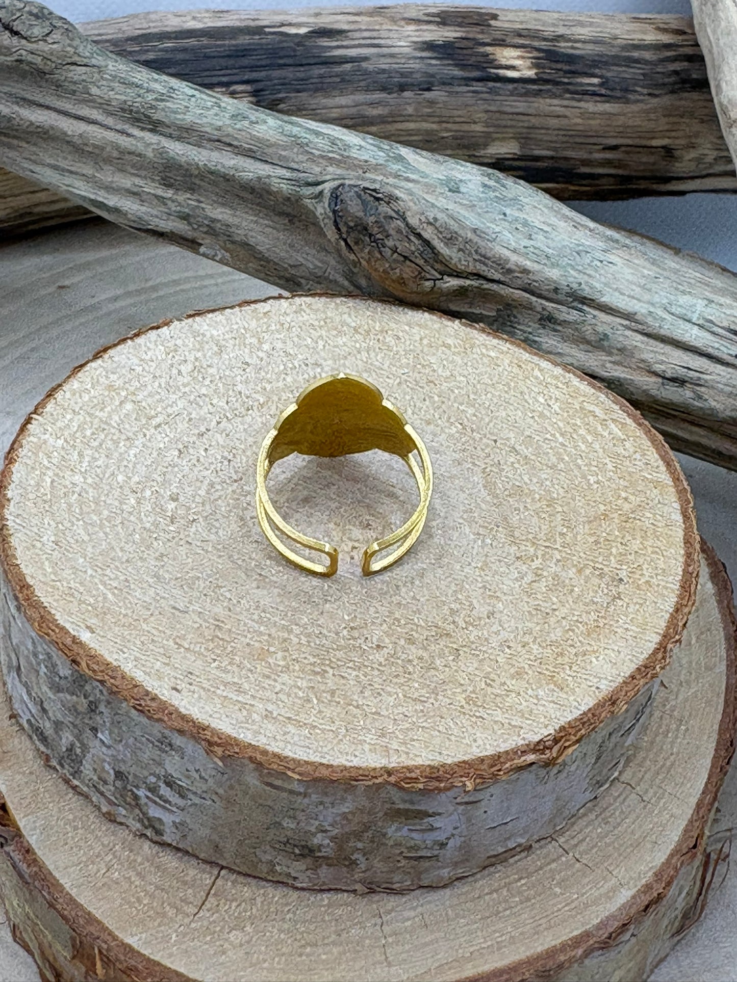 Bague fleur Chic élégante  réglable de couleur orange ou vert - Acier inoxydable