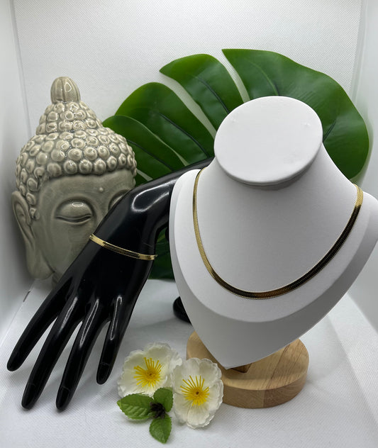 Ensemble Parure Bijoux Très chic - Collier et Bracelet - Doré en Acier Inoxydable