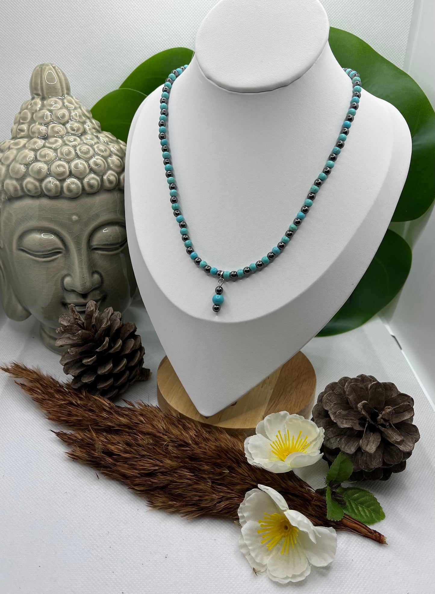 Collier en Pierre Naturelle - Turquoise - Hématite