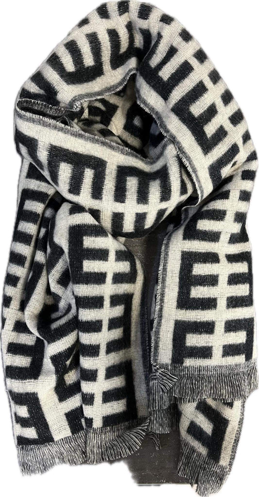 Echarpes Femme Chaude, Douce et Chaleureuse de couleur beige - Noir