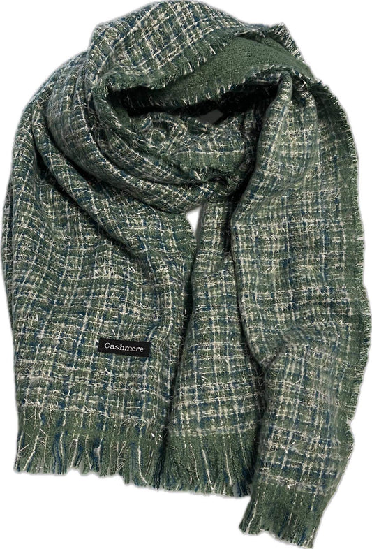 Echarpes Femme texturée au toucher cachemire de vert