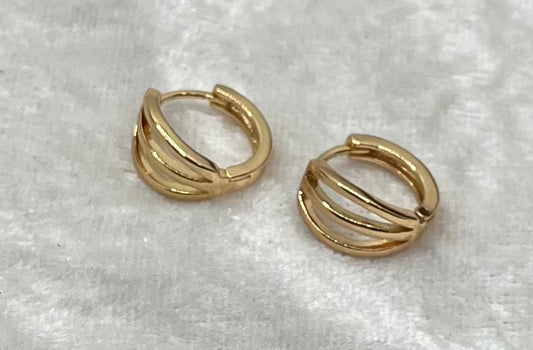 Boucles d'oreilles Créoles élégante - Acier inoxydable doré
