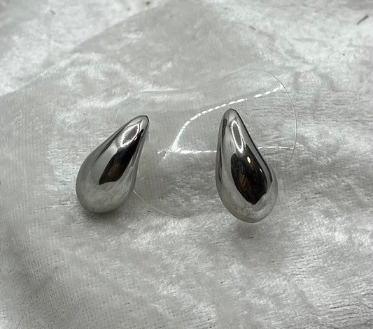 Boucles d'Oreilles Poire - Acier inoxydable Argent