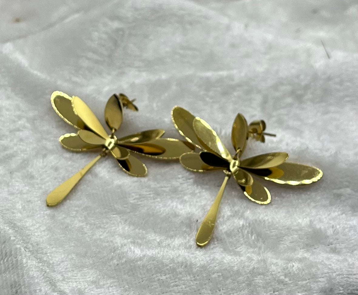 Boucles d'oreille élégante chic - Style Papillon - Acier inoxydable Doré
