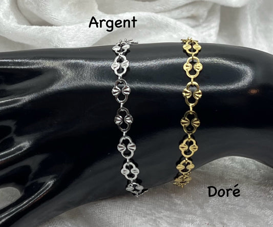 Bracelet Maillon fantaisie chic Femme - Acier inoxydable en doré ou en argent