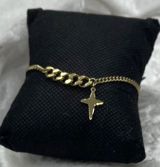 Bracelet Femme chic Pendentif étoile filante - Acier inoxydable doré