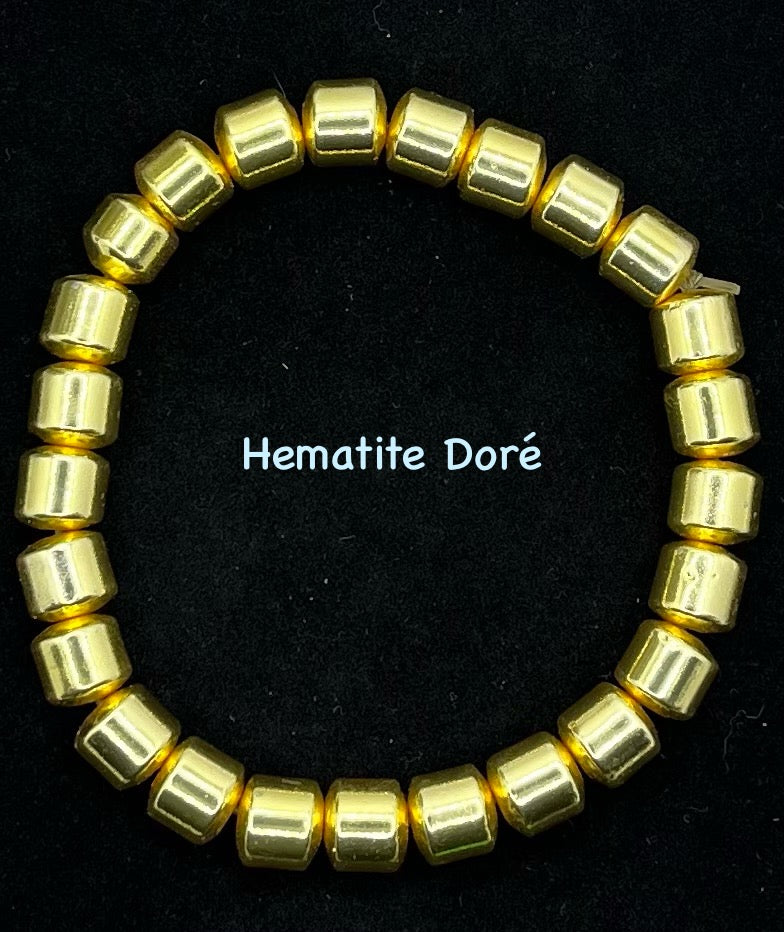 Bracelet Pierre Naturelle (10 mm) - Hématite doré
