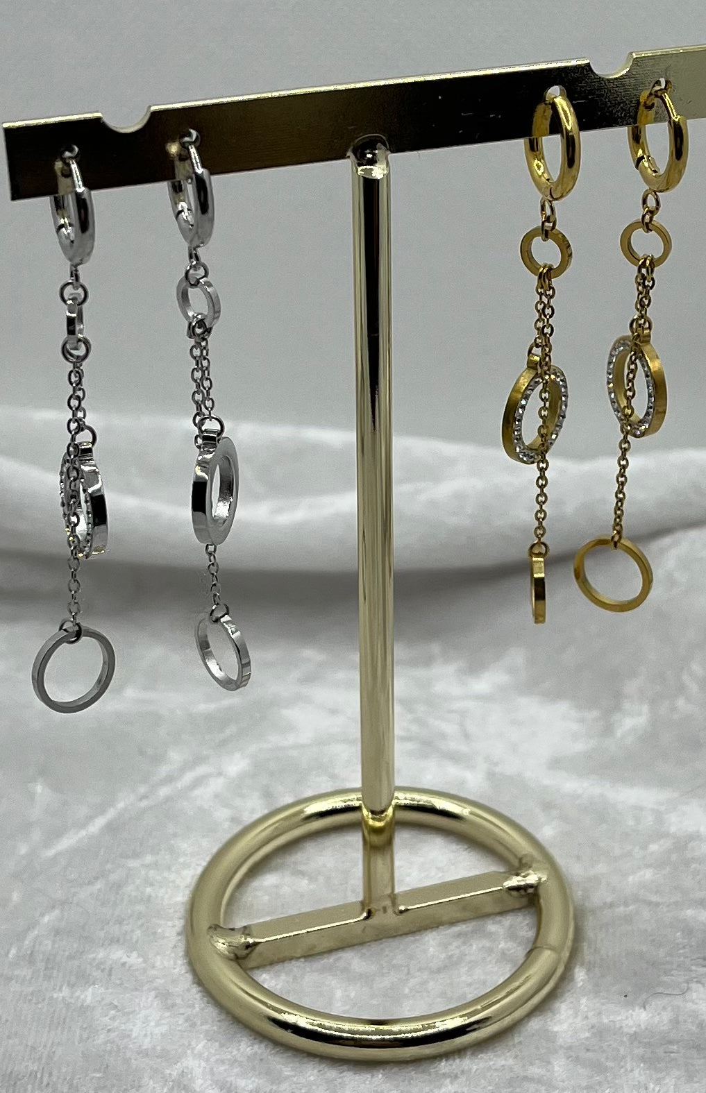 Boucles d'oreilles créoles Pendentif très chic - Doré ou Argenté