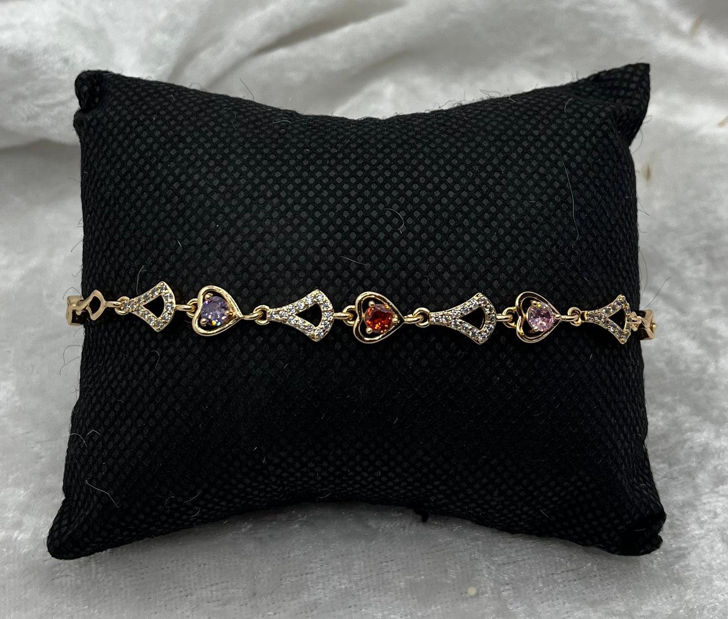 Bracelet Très chic Femme avec Strass de couleurs brillant - Acier Inoxydable Doré