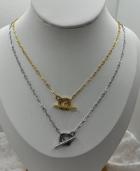 Ensemble Bijoux Femme Collier + Bracelet Chaine fine - Pendentif Mode - Doré ou en Argenté