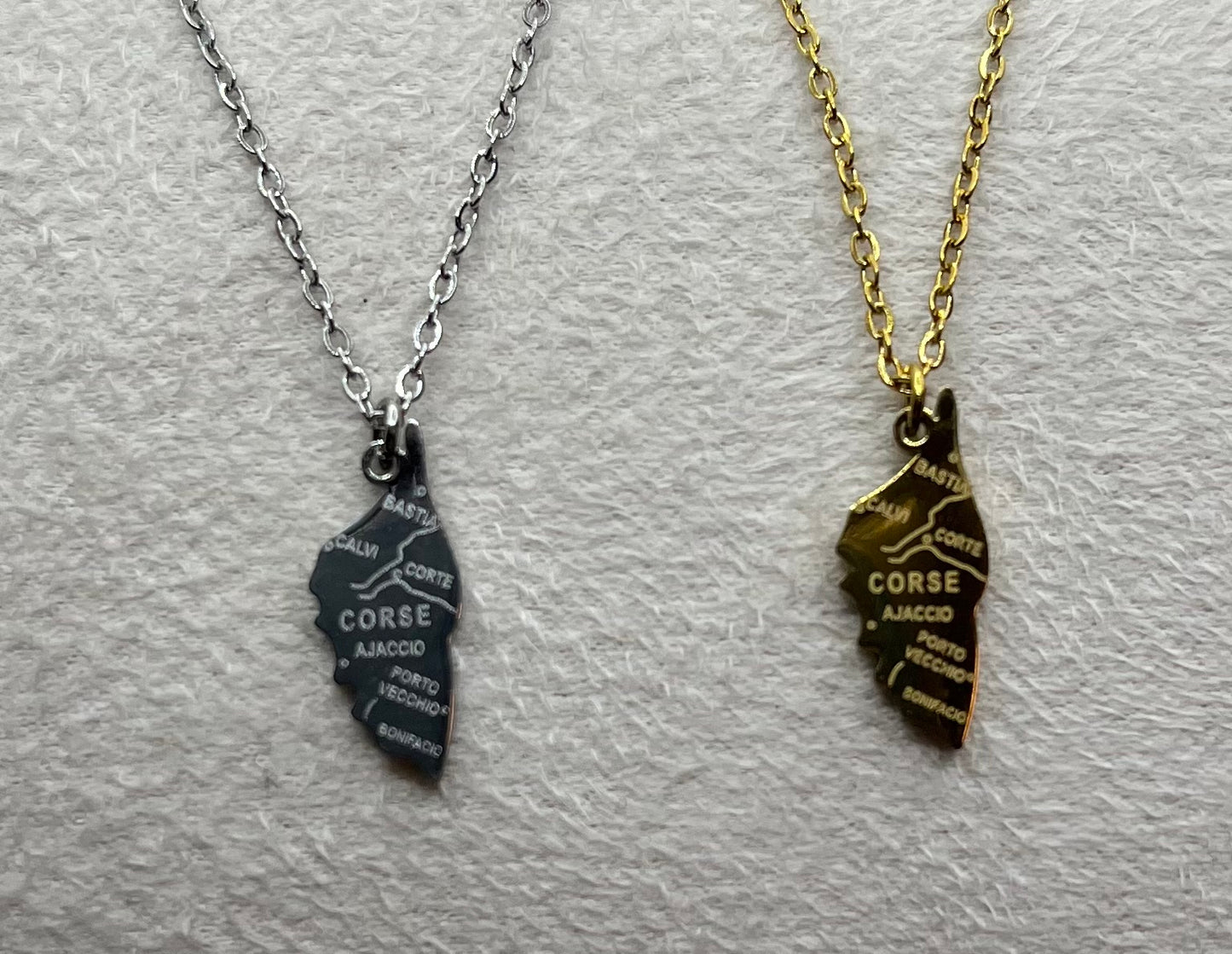 Ensemble bijoux Femme - Collier + Bracelets chaine fine pendentif - Acier Inoxydable - Doré et en argenté