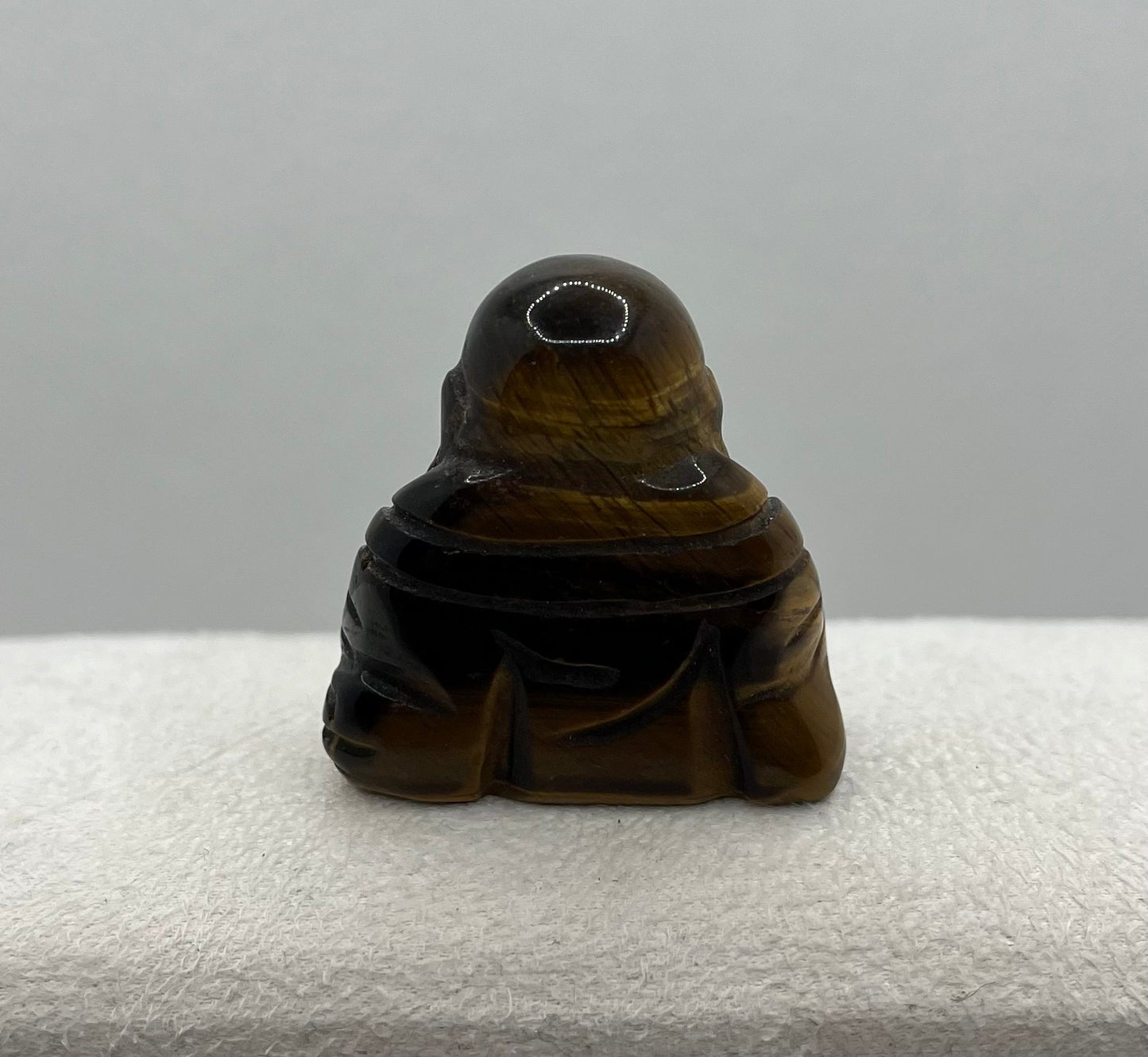 Statuette bouddha rieur en Pierre Naturelle - Oeil de Tigre