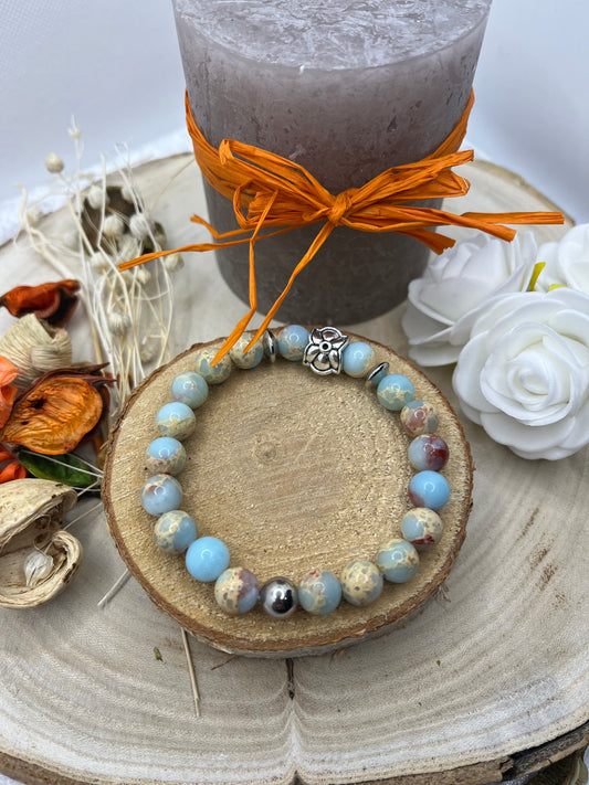 Bracelets Pierres Naturelles - Jaspe impérial mer des sediments - Fait main
