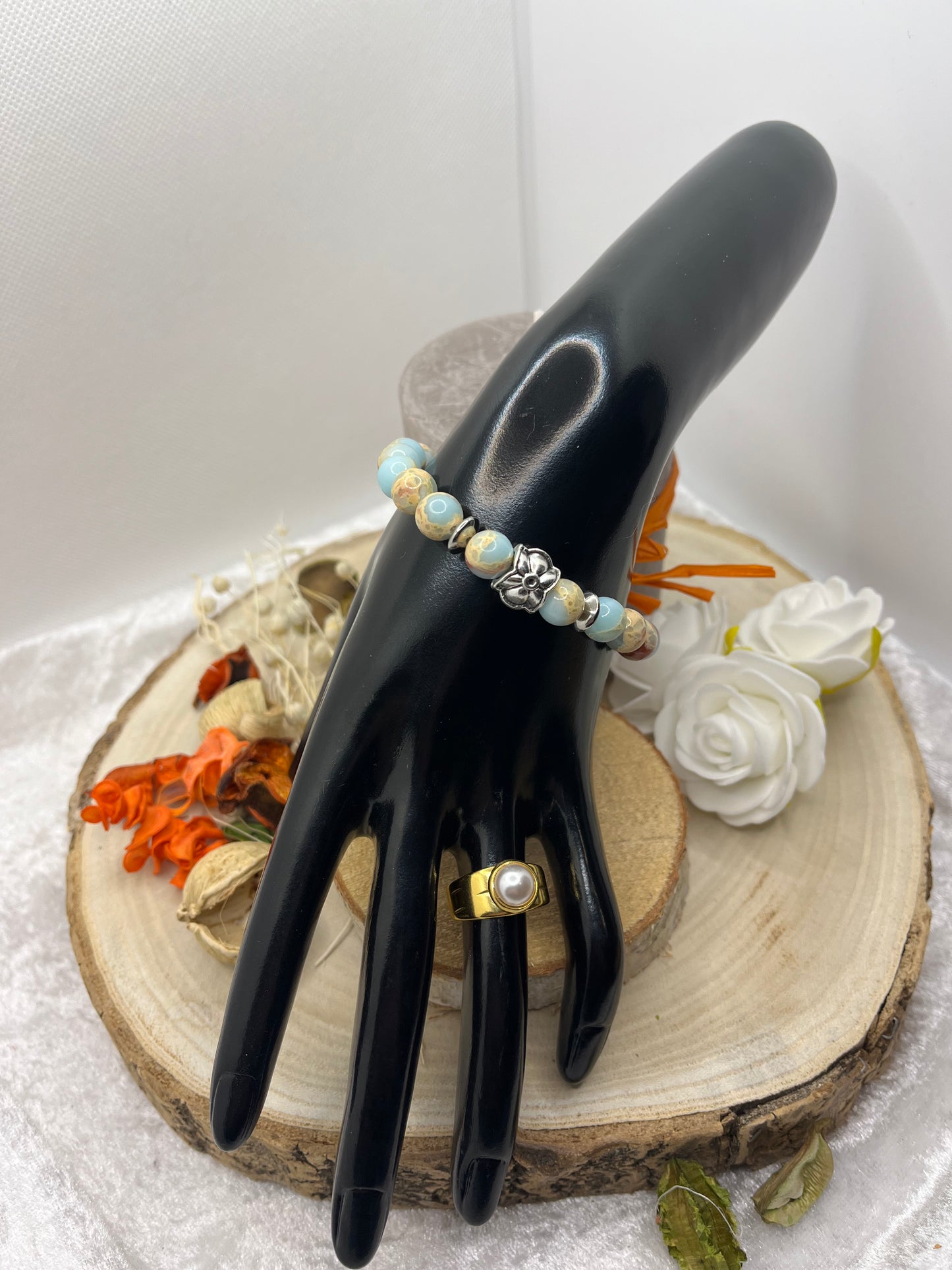 Bracelets Pierres Naturelles - Jaspe impérial mer des sediments - Fait main