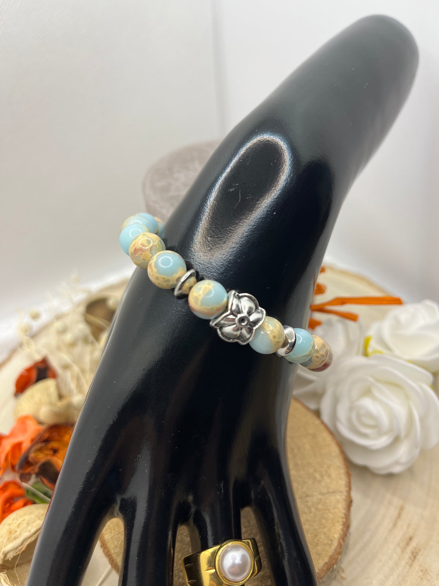 Bracelets Pierres Naturelles - Jaspe impérial mer des sediments - Fait main
