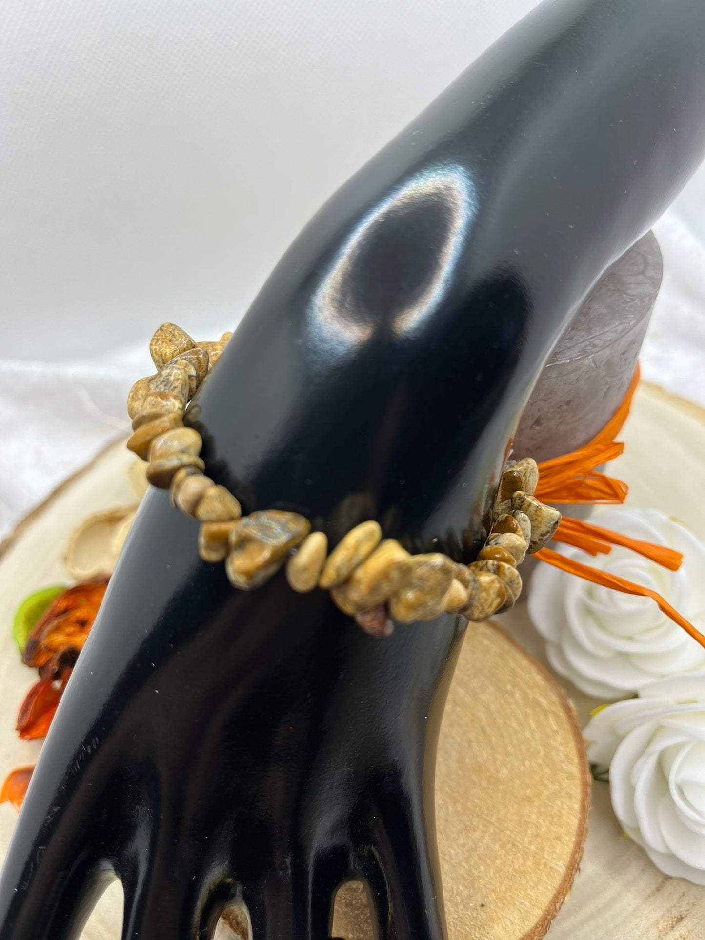 Bracelet en Pierres Naturelles - Jaspe brun