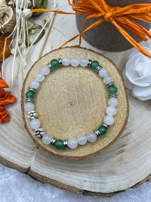 Bracelets en Pierres Naturelles de Pierre de Lune et Aventurine - Fait Main