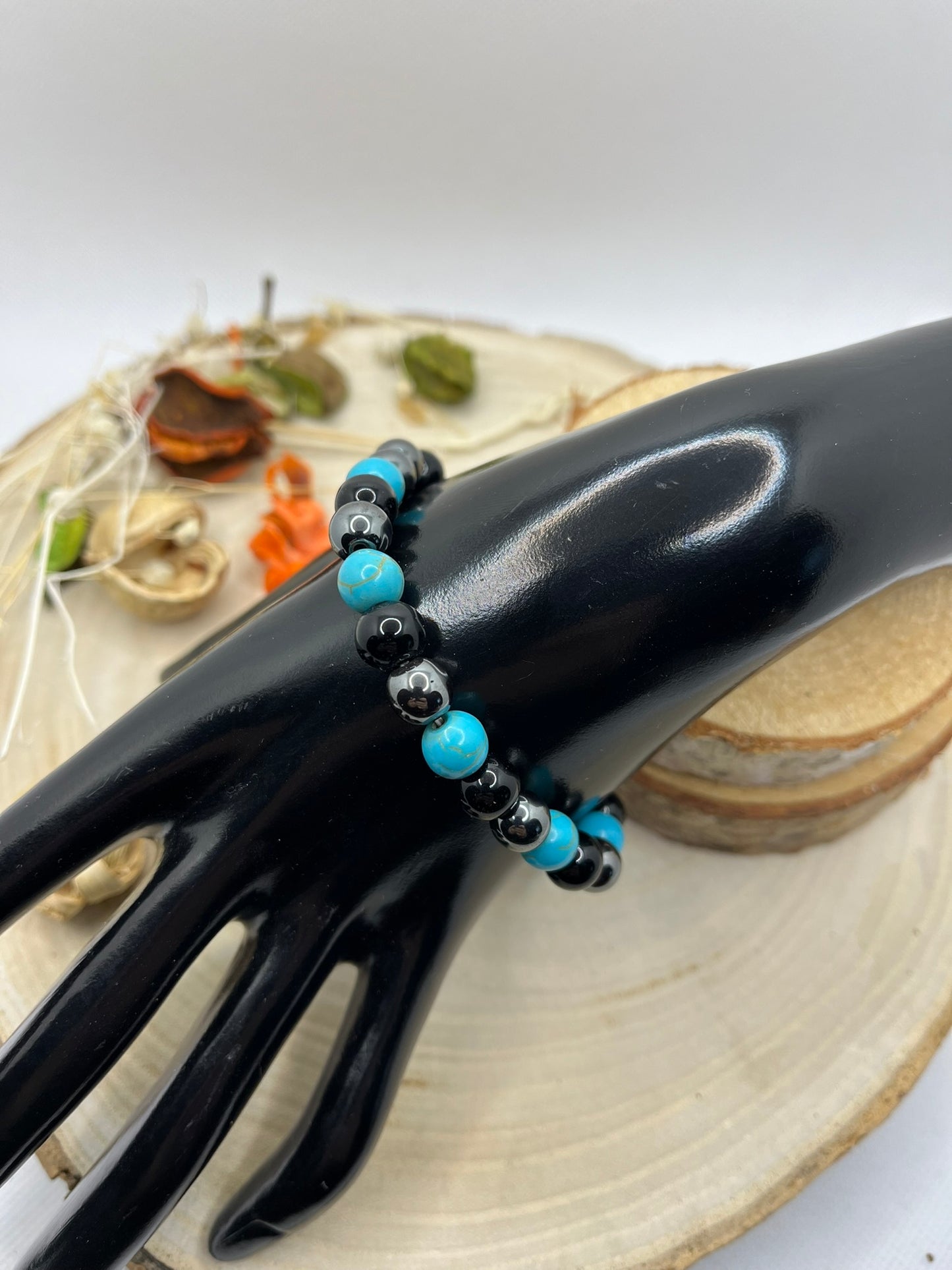 Bracelet Pierre naturelles - Turquoise/Hématite/Onyx