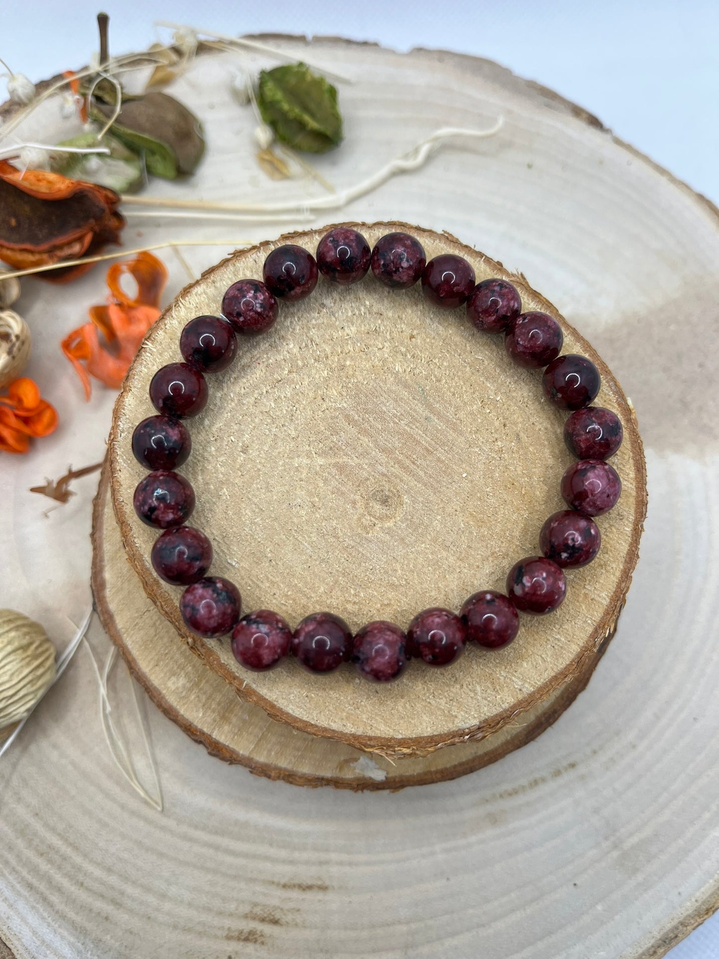 Bracelets pierres - Granit Bordeau