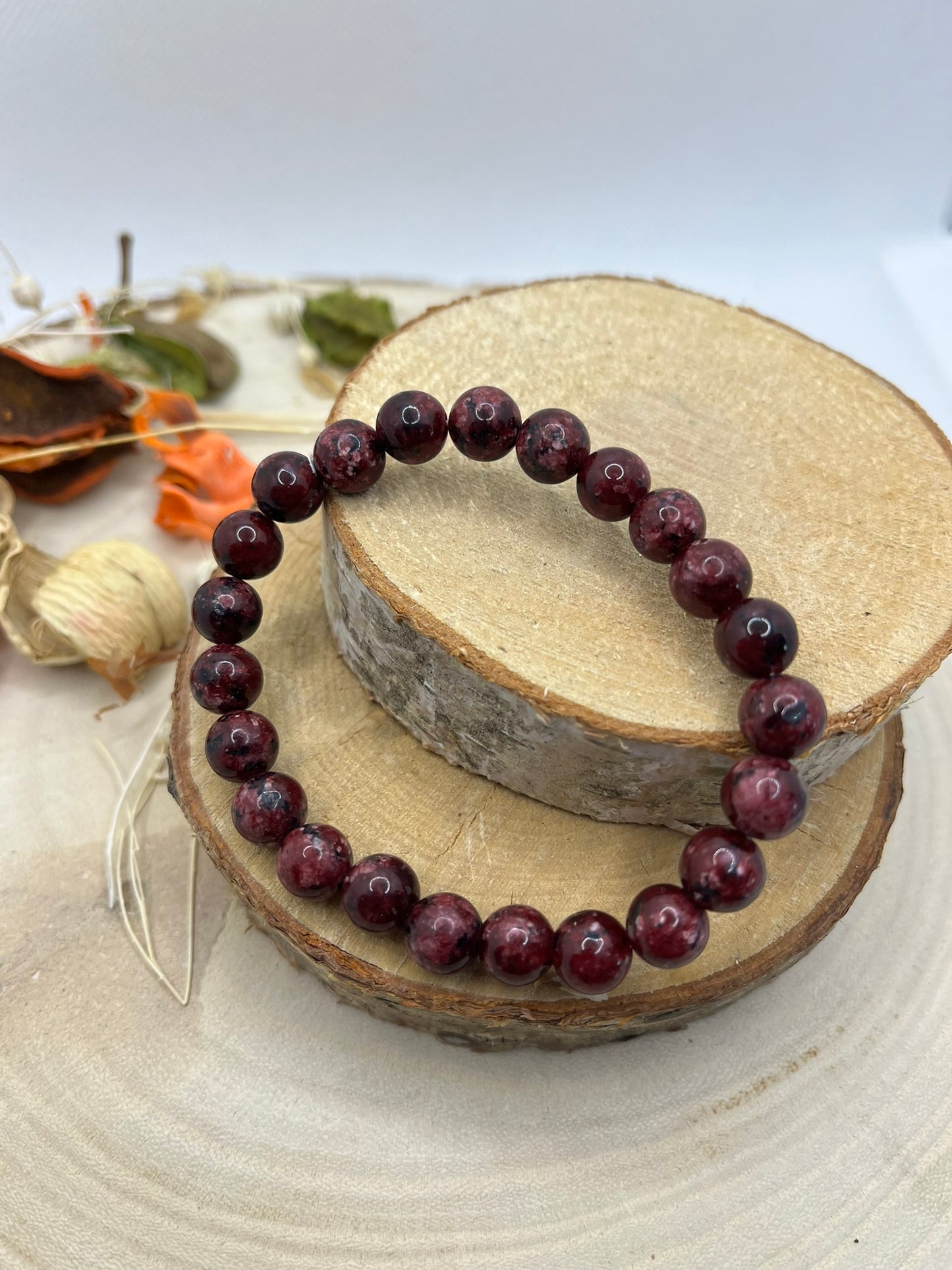 Bracelets pierres - Granit Bordeau