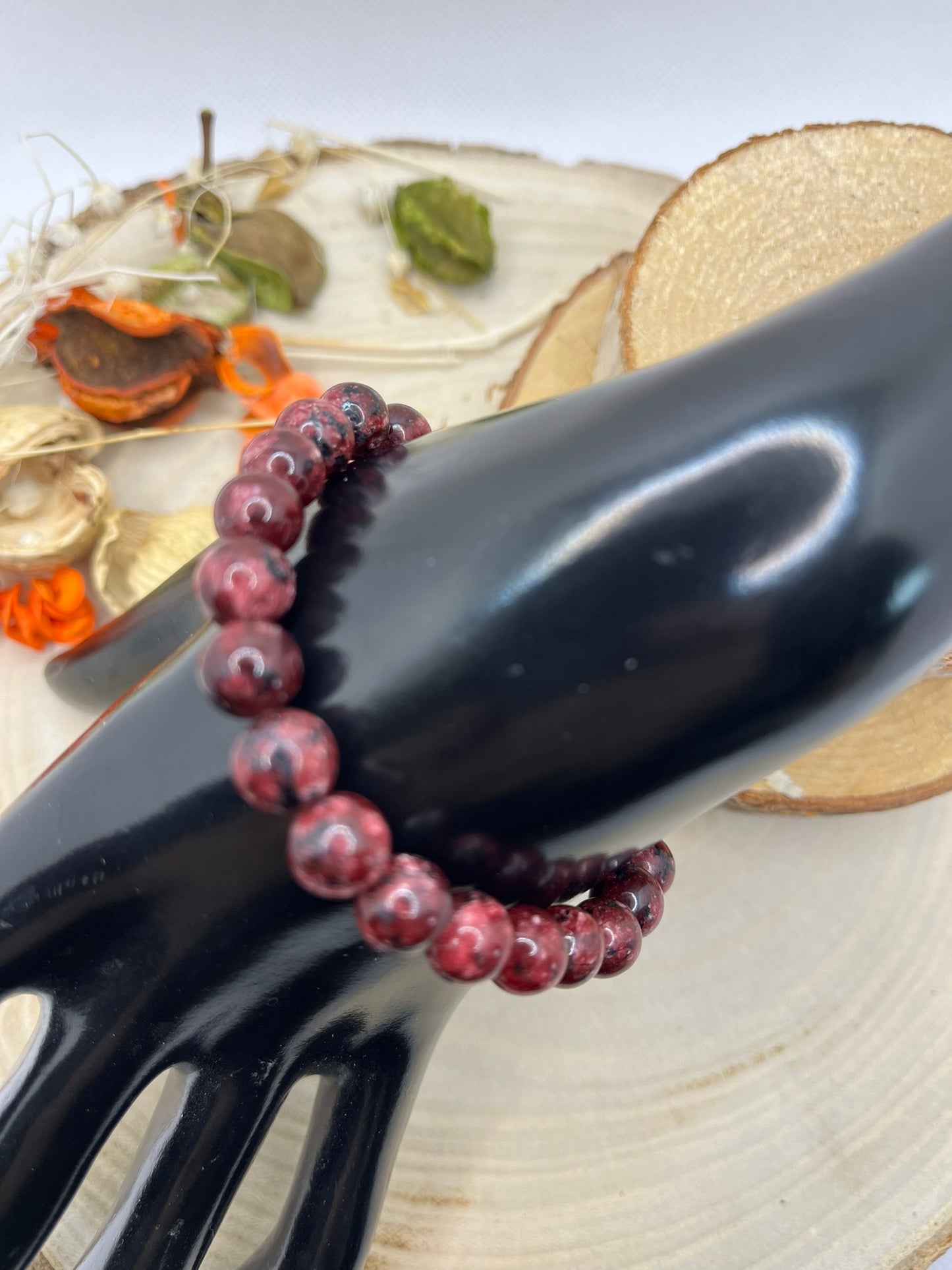 Bracelets pierres - Granit Bordeau