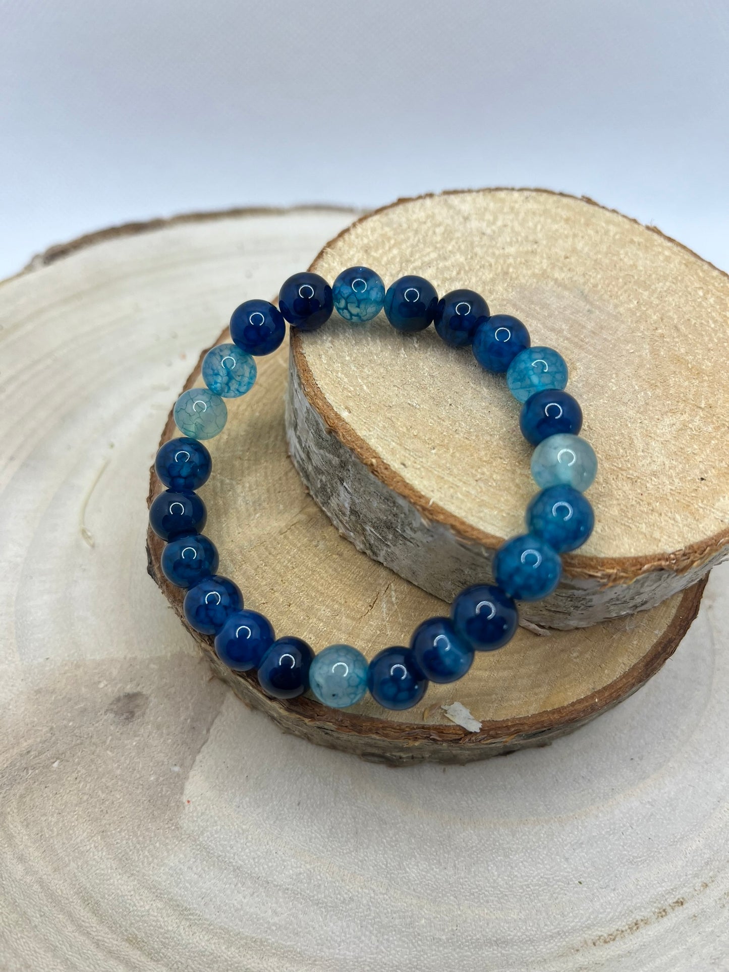 Bacelets pierres - Oeil de Dragon bleu
