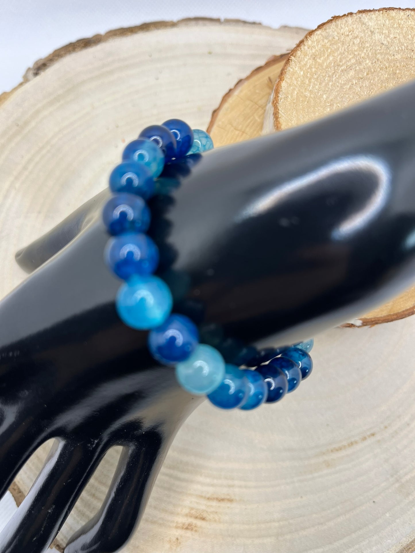 Bacelets pierres - Oeil de Dragon bleu