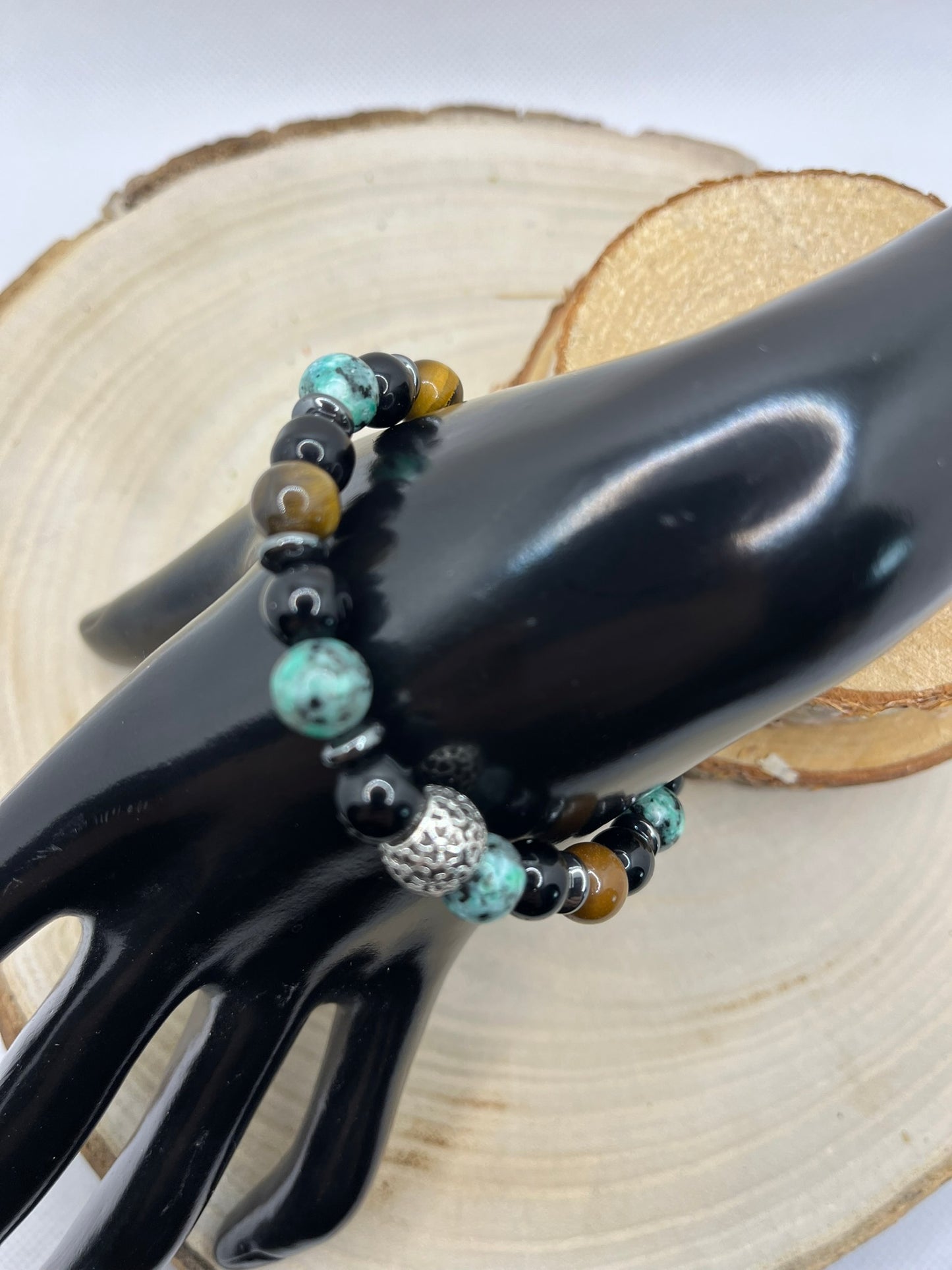 Bracelets Pierres - Turquoise Afrique - Oeil de Tigre - Onyx