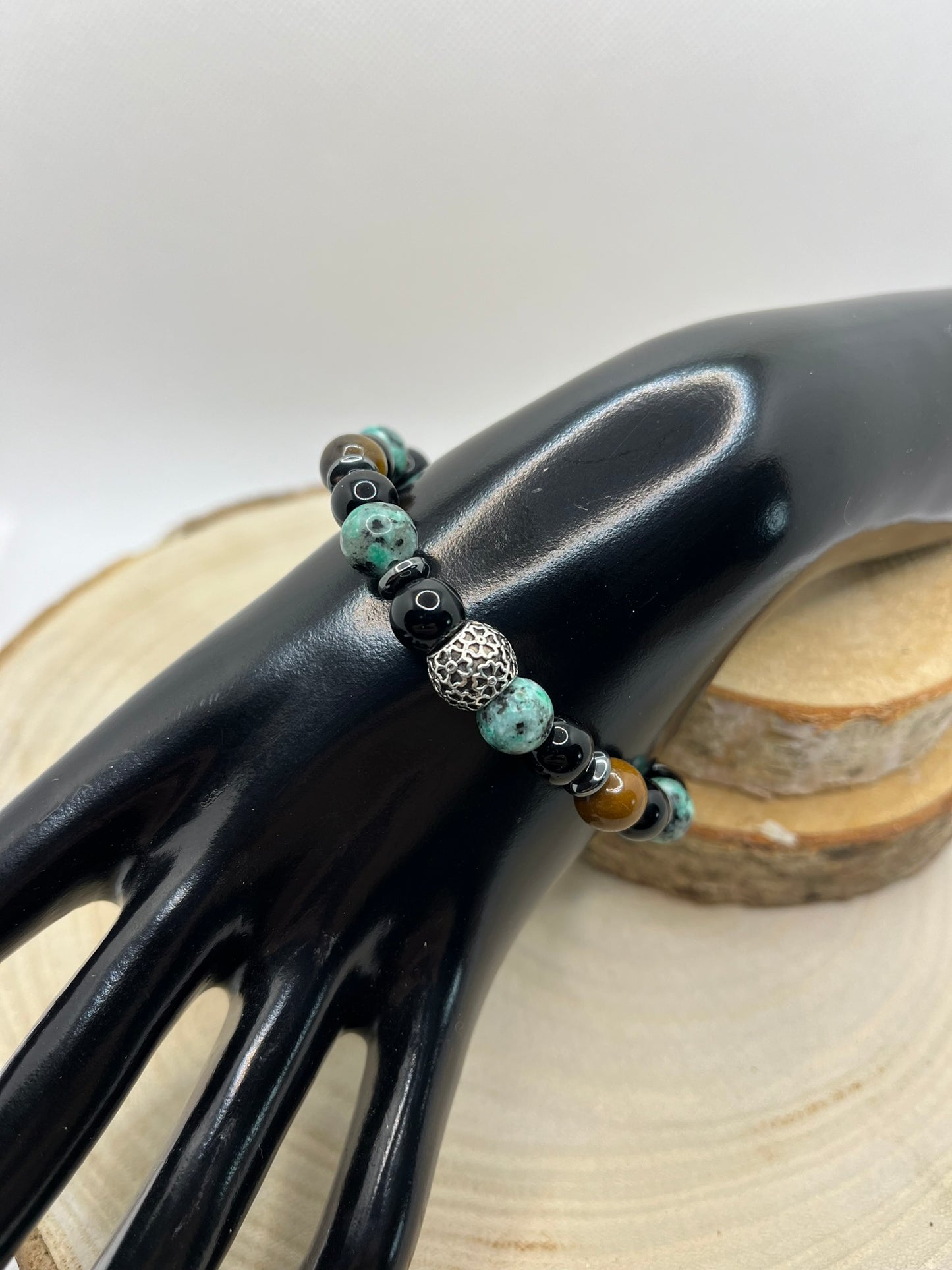 Bracelets Pierres - Turquoise Afrique - Oeil de Tigre - Onyx
