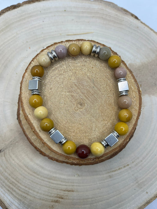 Bracelets Pierres - Acier Jaspe Mokaïté