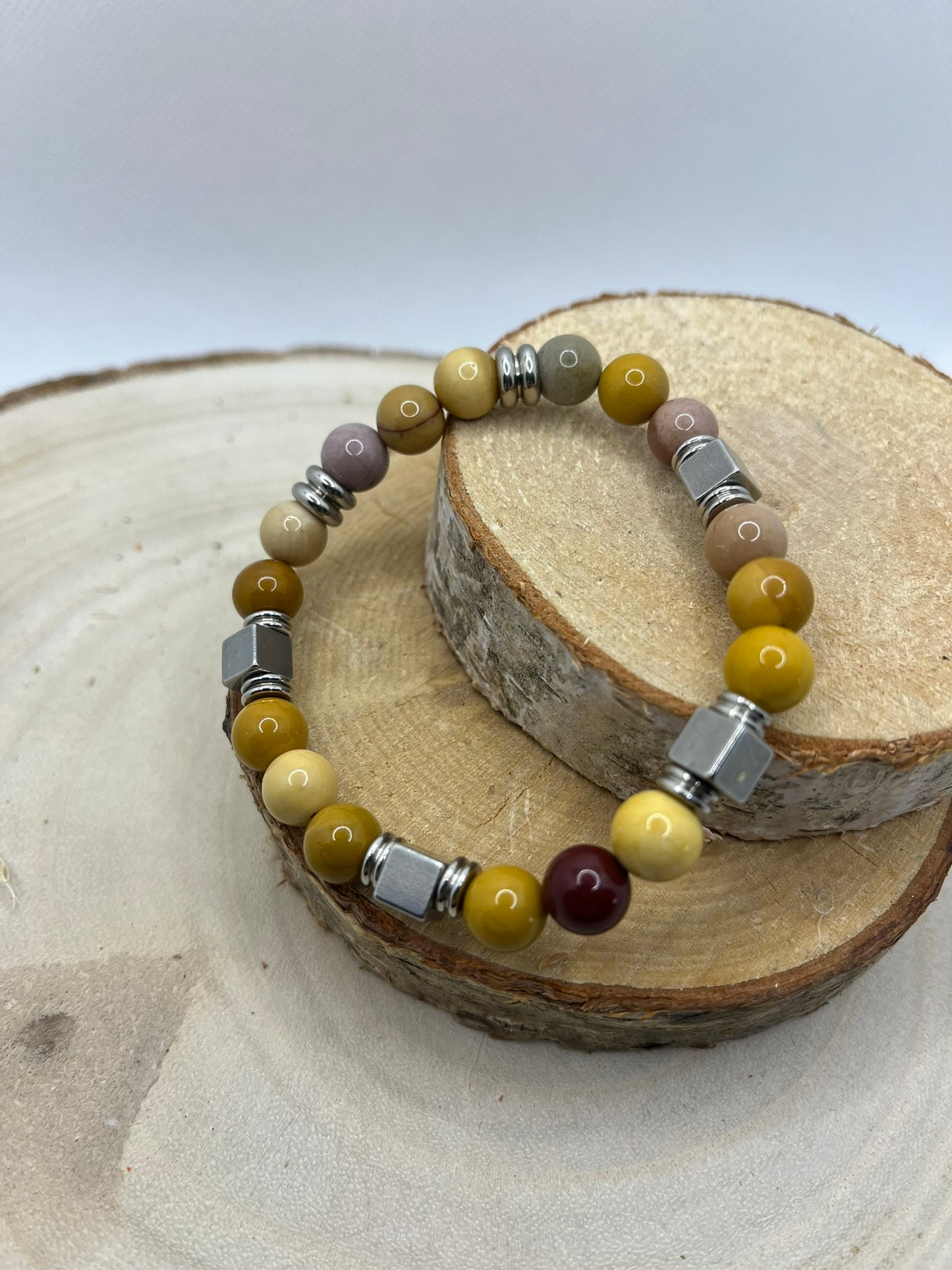 Bracelets Pierres - Acier Jaspe Mokaïté