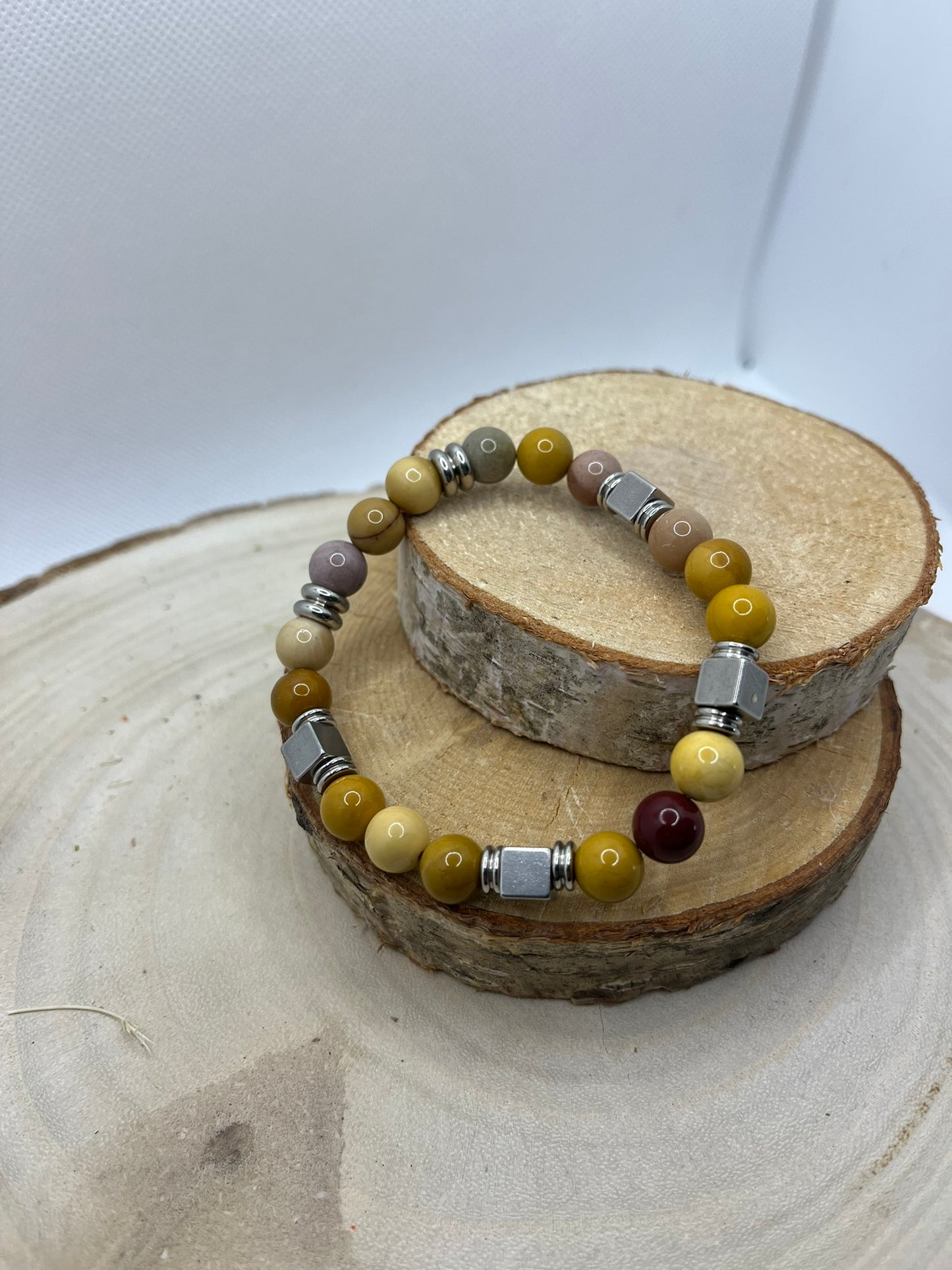 Bracelets Pierres - Acier Jaspe Mokaïté