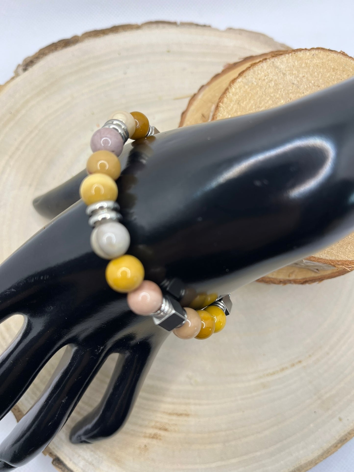 Bracelets Pierres - Acier Jaspe Mokaïté