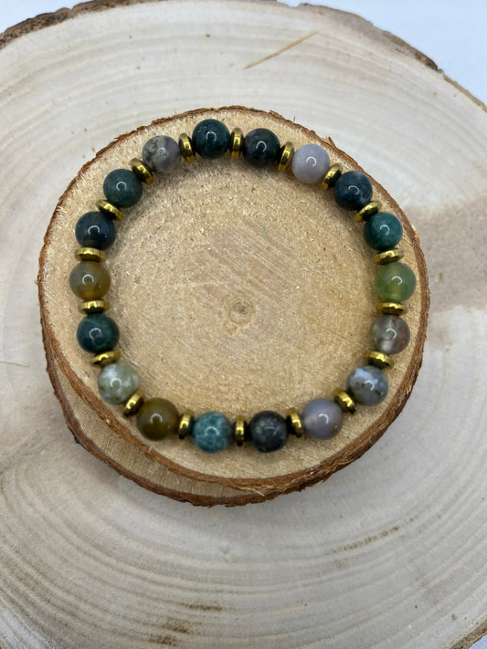Bracelets Pierres - Agate Indienne / Doré