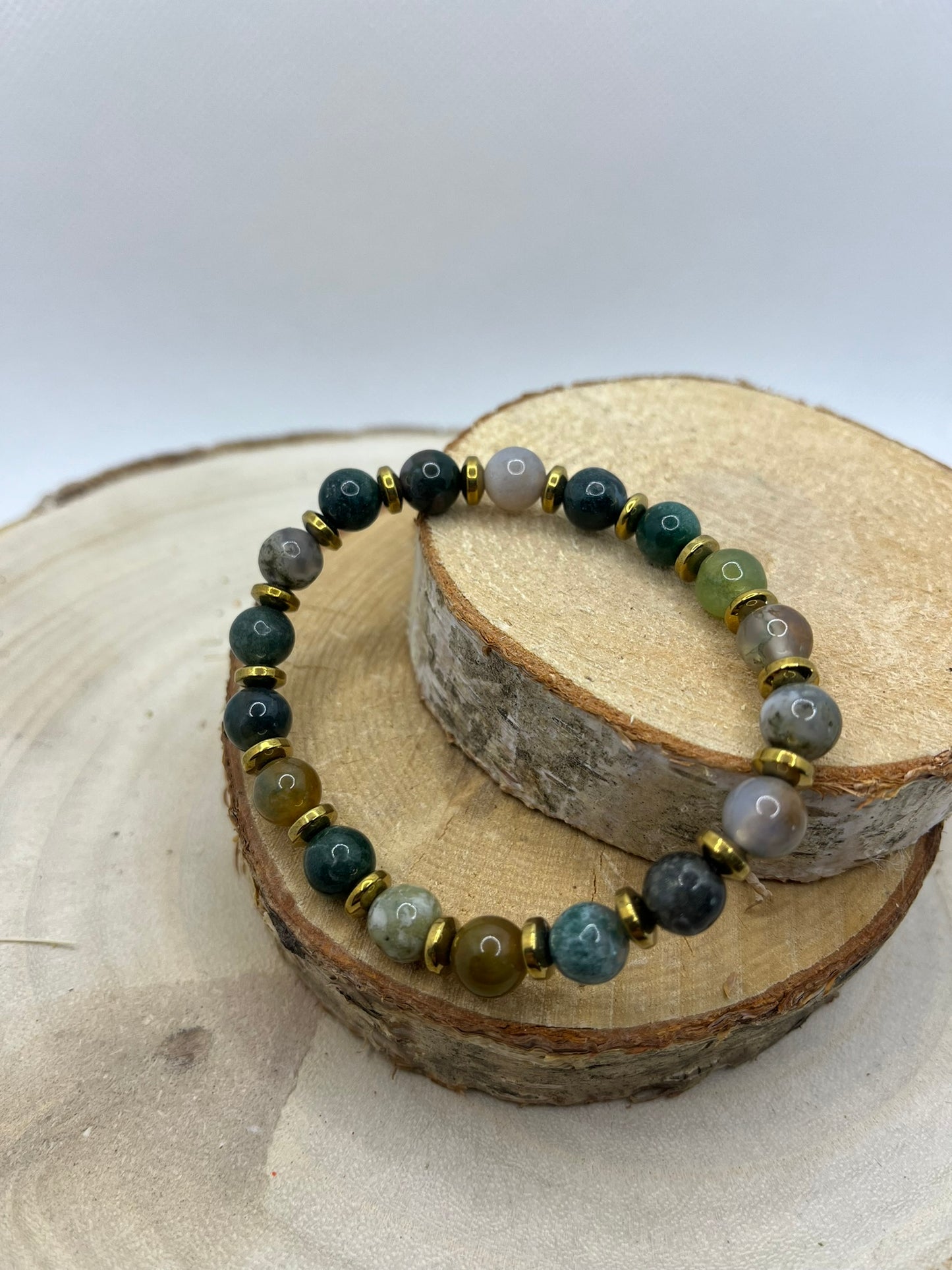 Bracelets Pierres - Agate Indienne / Doré