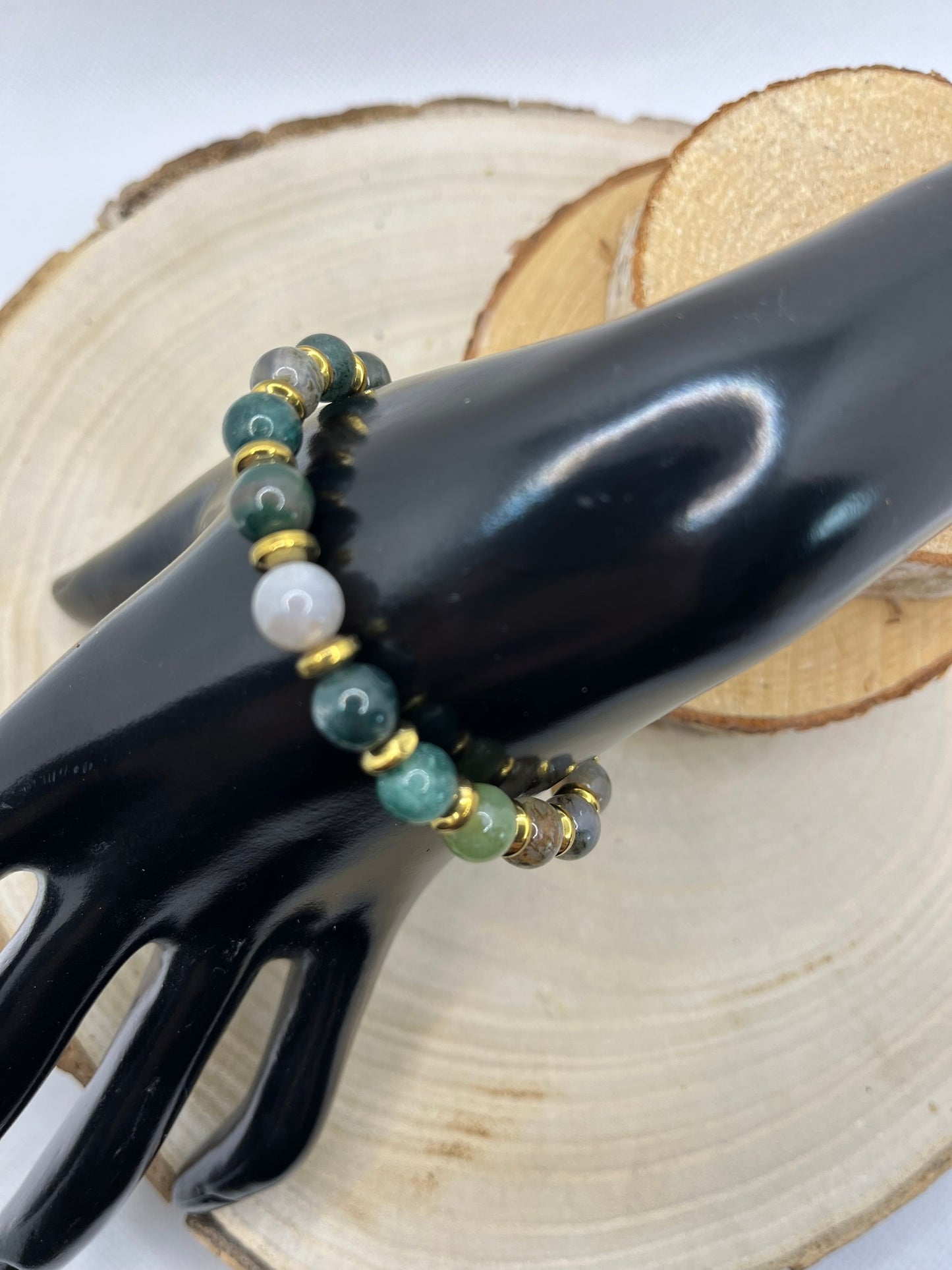 Bracelets Pierres - Agate Indienne / Doré
