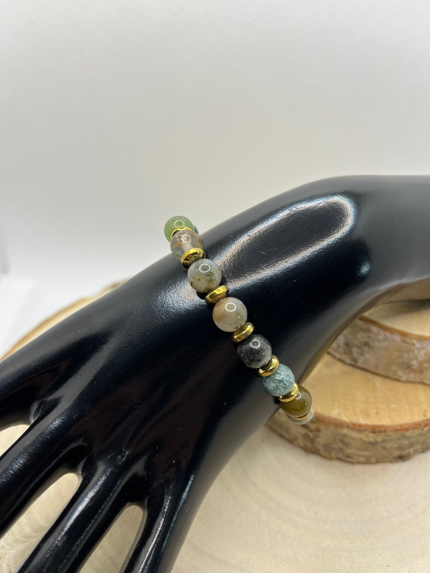 Bracelets Pierres - Agate Indienne / Doré