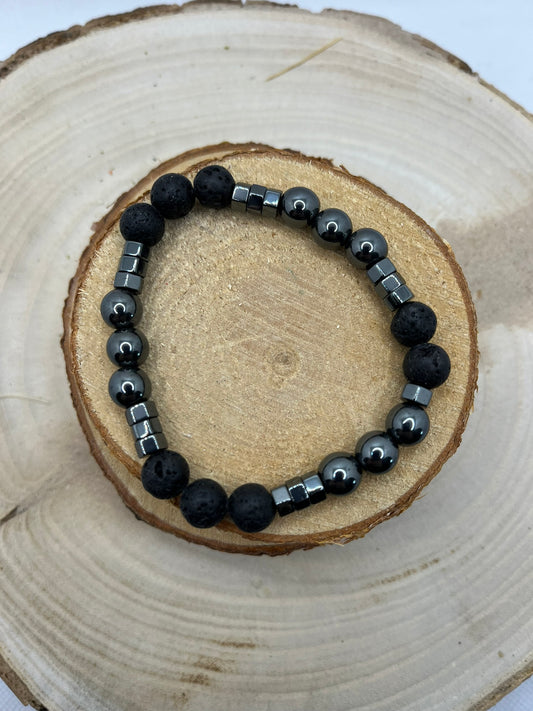 Bracelets Pierres - Hématite / Pierre de Lave