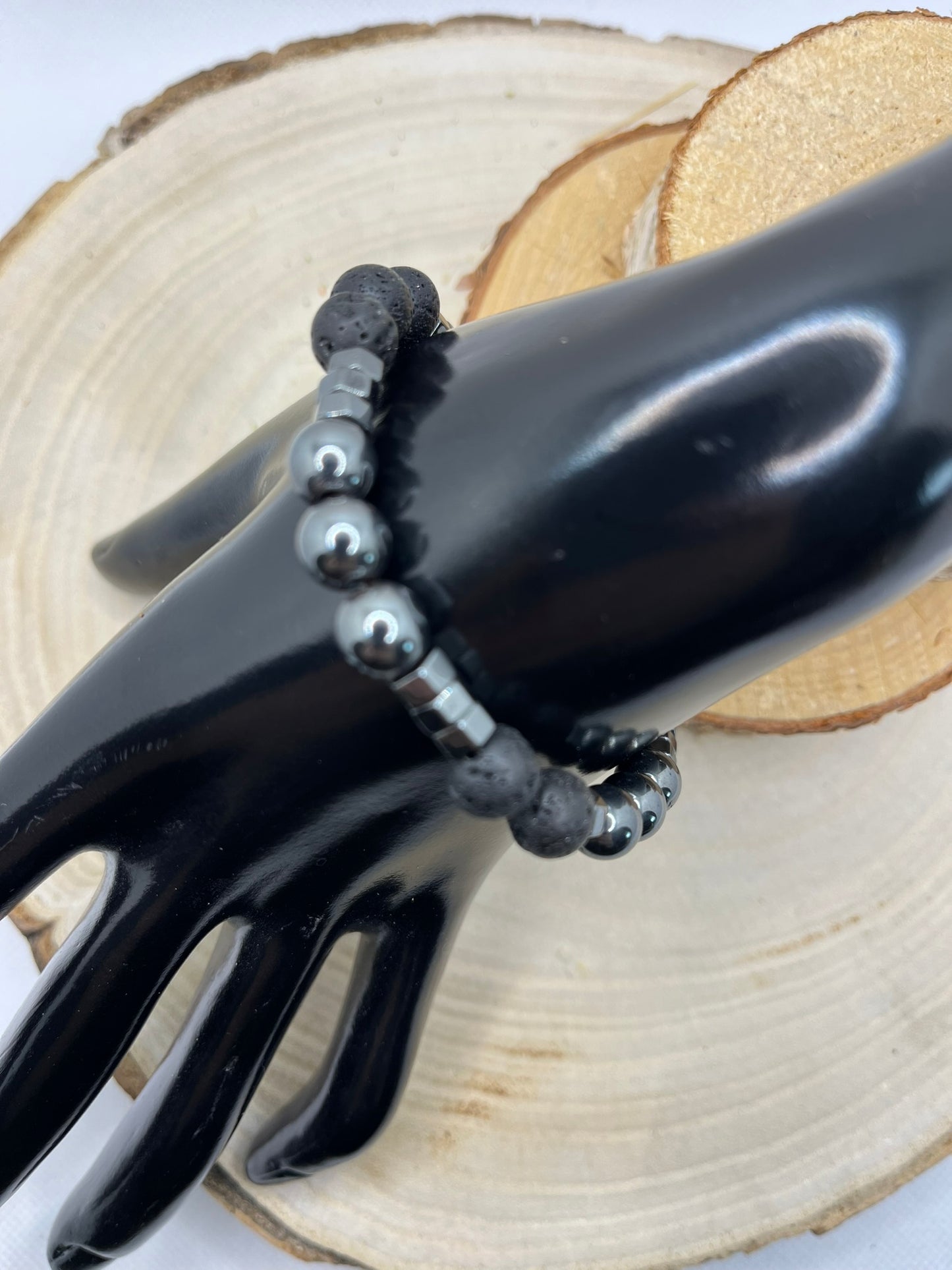Bracelets Pierres - Hématite / Pierre de Lave