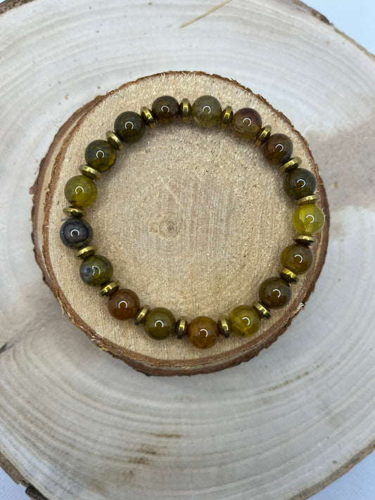 Bracelets Pierres - Oeil de dragon jaune