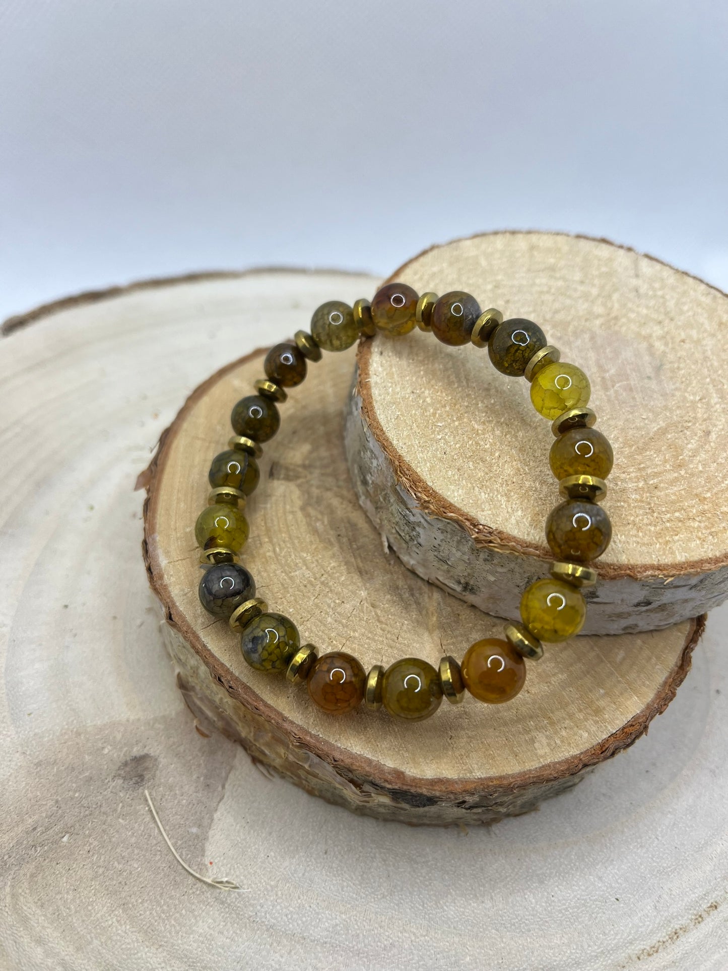 Bracelets Pierres - Oeil de dragon jaune