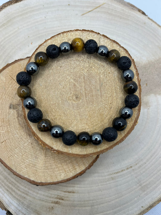 Bracelets Pierres - Oeil de Tigre / Hématite / Pierre de Lave