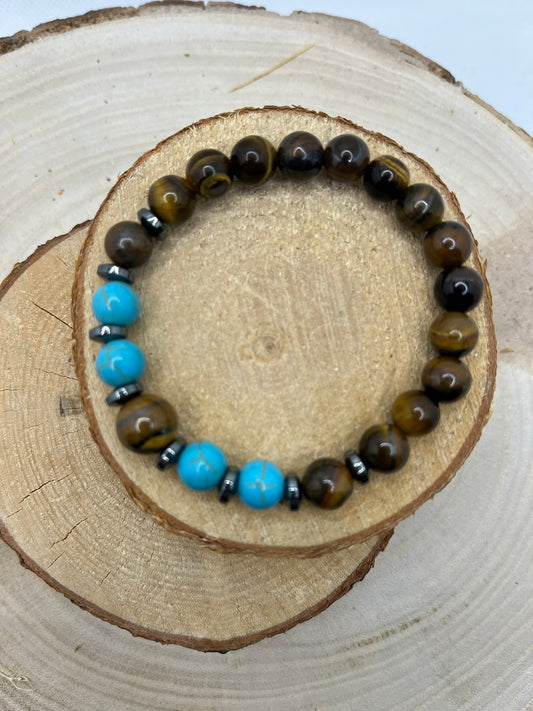 Bracelets Pierres - Oeil de Tigre / Turquoise