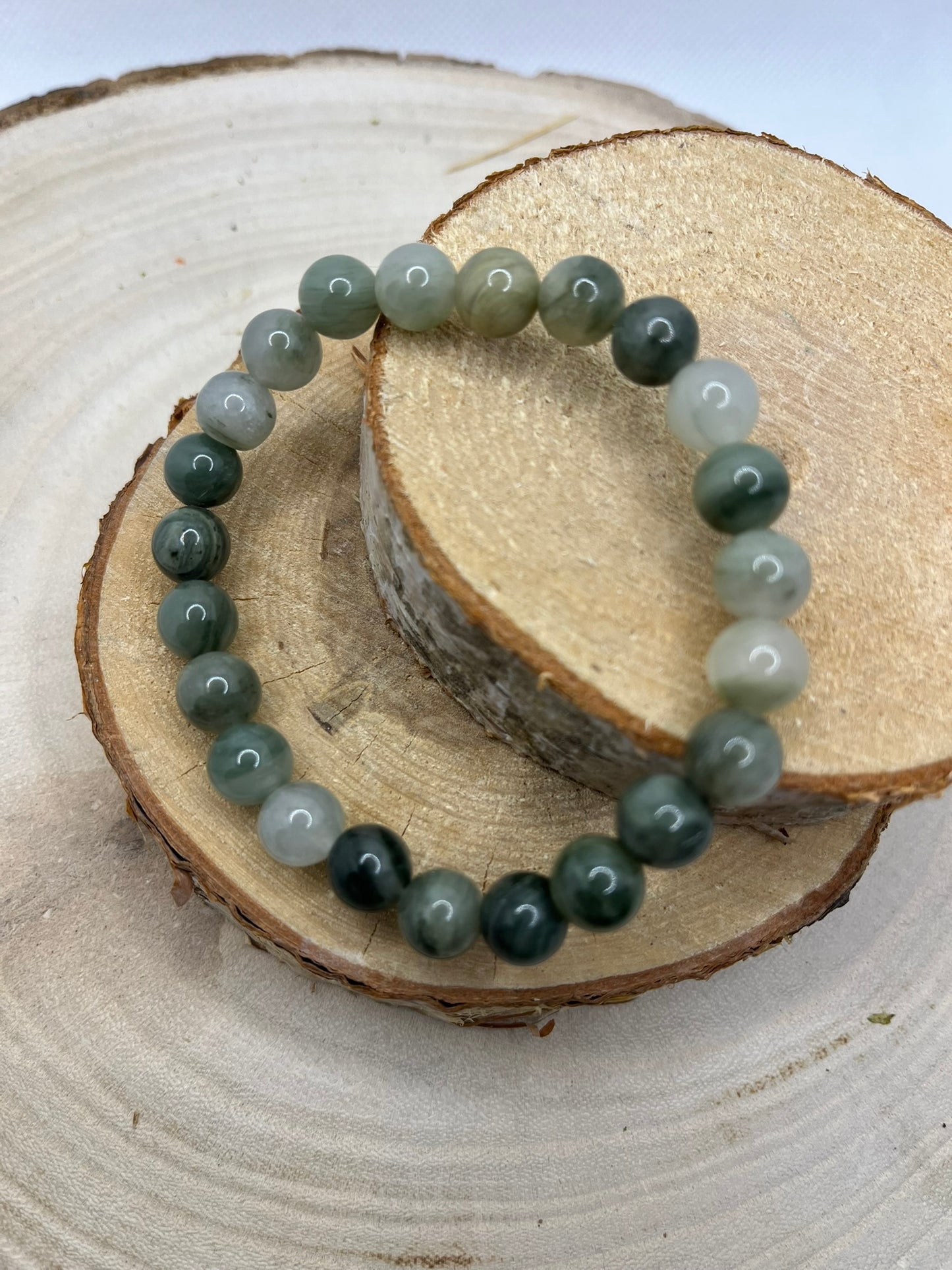 Bracelets Pierres - Agate verte Aquatique