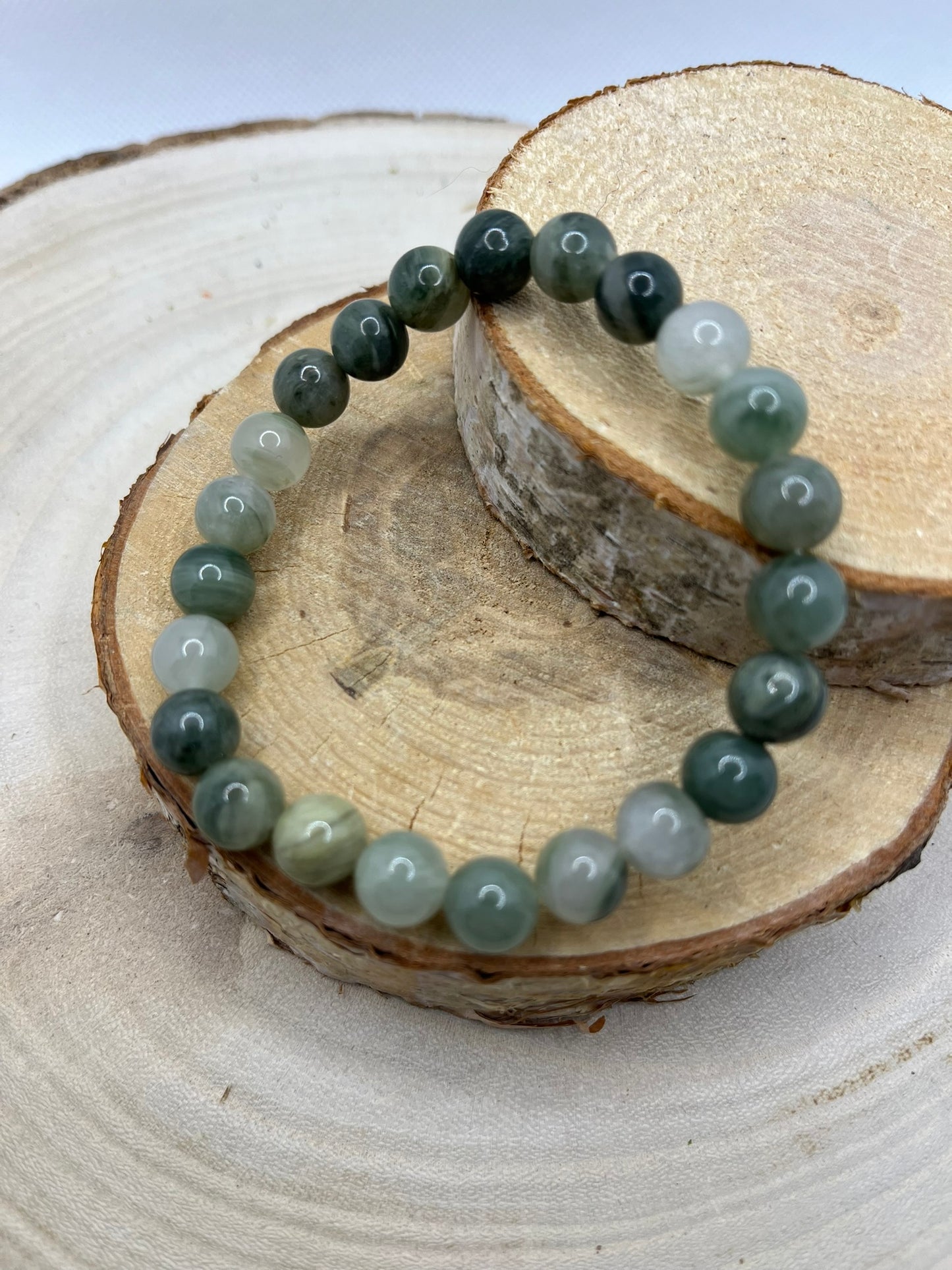 Bracelets Pierres - Agate verte Aquatique