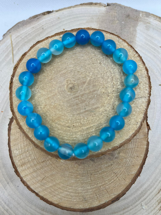 Bracelets Pierres - Agate Bleue