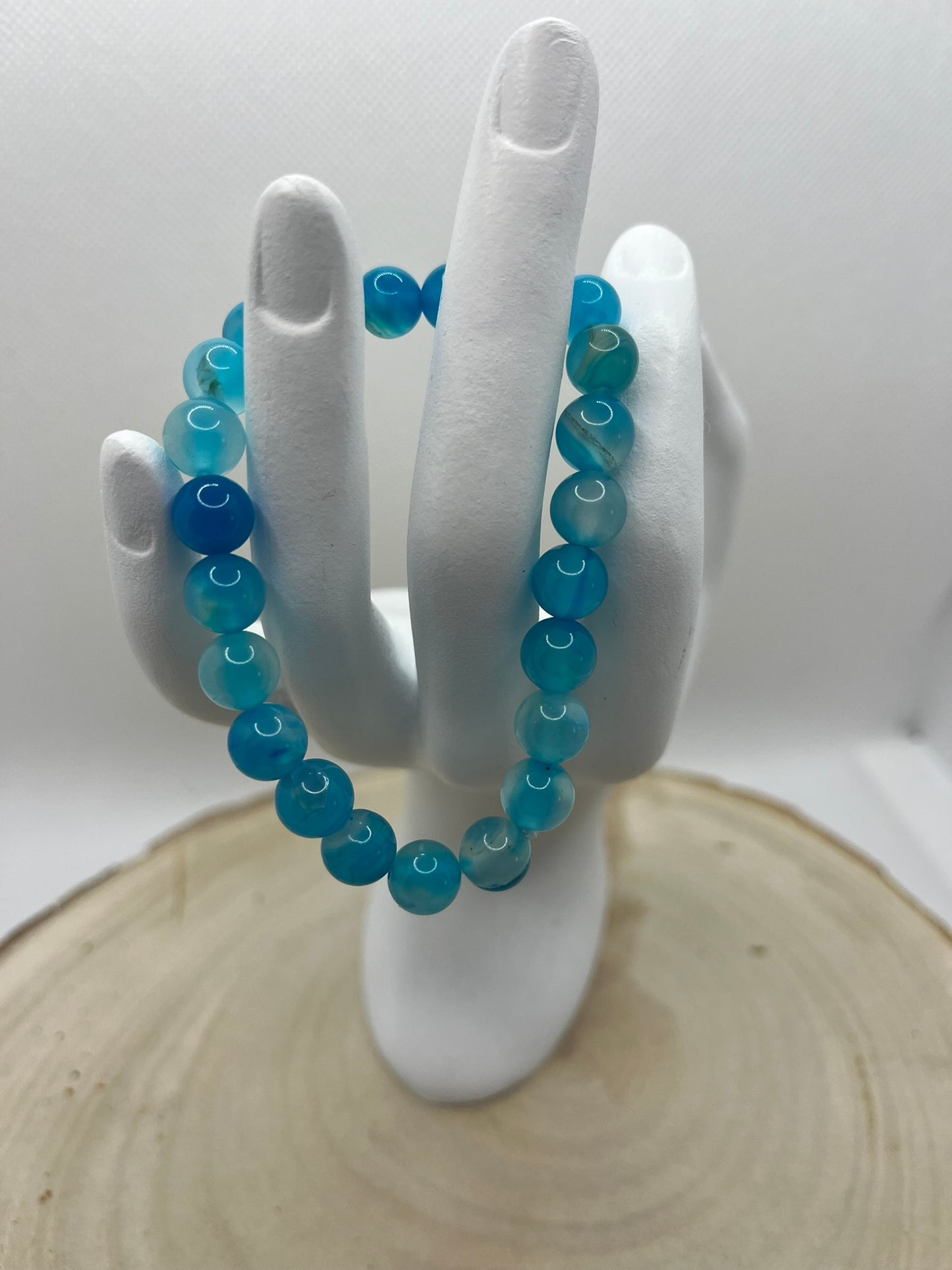 Bracelets Pierres - Agate Bleue